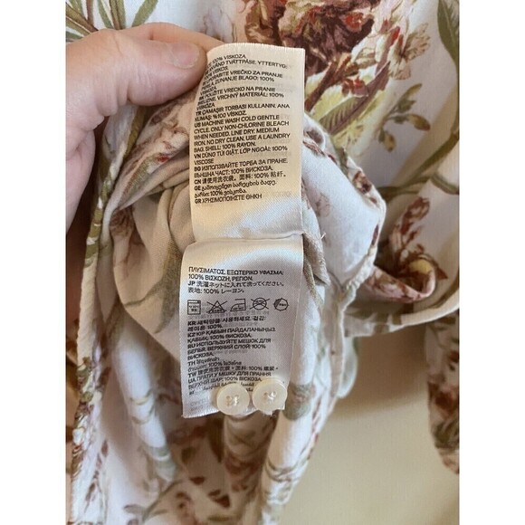 H&M long sleeve floral blouse size US 8 - Picture 6 of 6